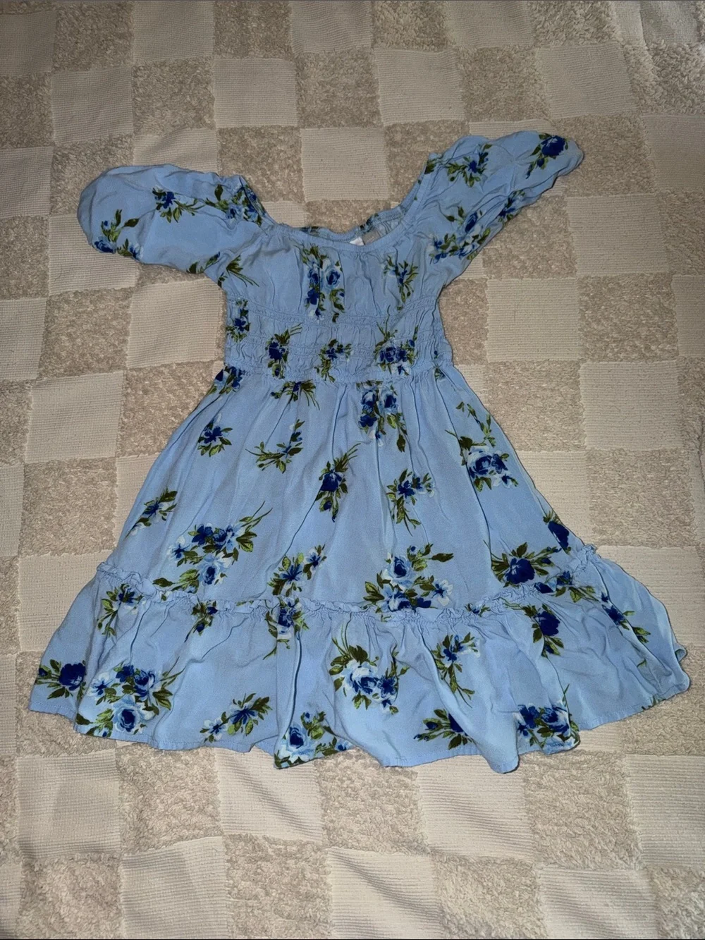 The Children's Place Light Blue Floral Smocked Sundress